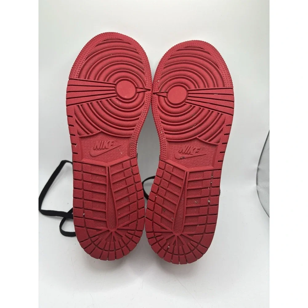 Kids Size 5.5Y Nike Air Jordan 1‎ Low GS Black Red White Sneakers 553560 161